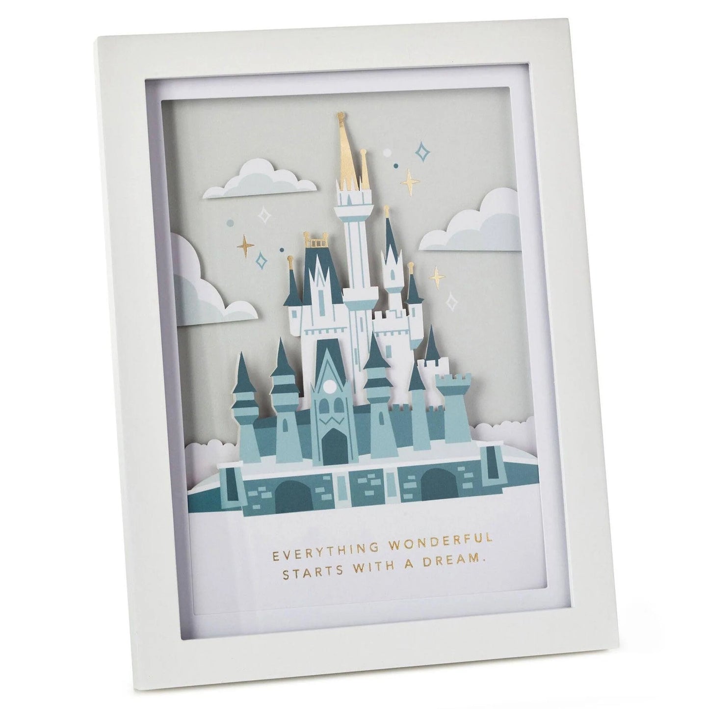 Disney World 50th Anniversary Castle Papercraft Framed Art