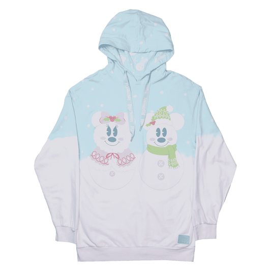 Disney Mickey & Minnie Pastel Snowman Loungefly Unisex Hoodie