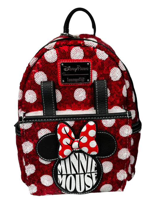 Disney Parks Minnie Polka Dot Sequin Loungefly Backpack