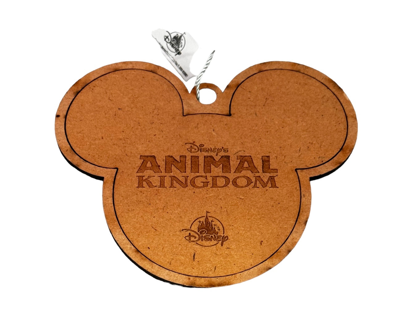 Disney Animal Kingdom Carved Wooden Mickey Ornament