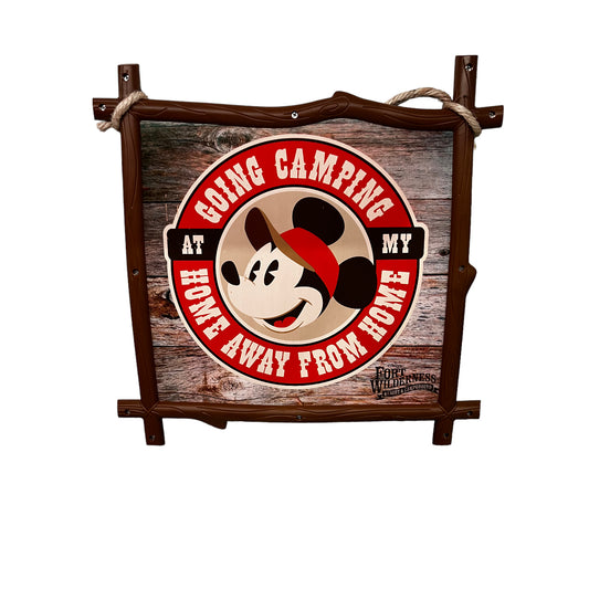 Disney Fort Wilderness Camping Mickey Reversible Hanging Sign