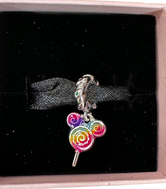 Disney Parks Mickey Swirl Lollipop Sucker Pandora Charm