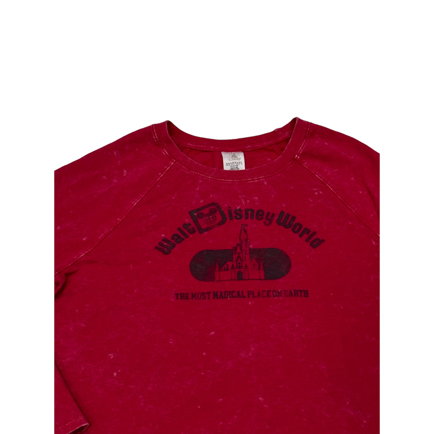 Walt Disney World Castle Acid Wash Pullover-Red XL
