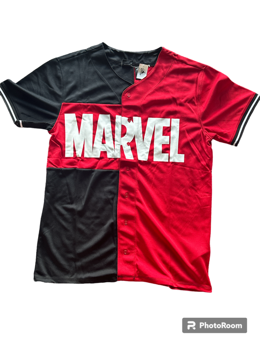 Disney Parks Our Universe Marvel Logo Baseball Jersey Large