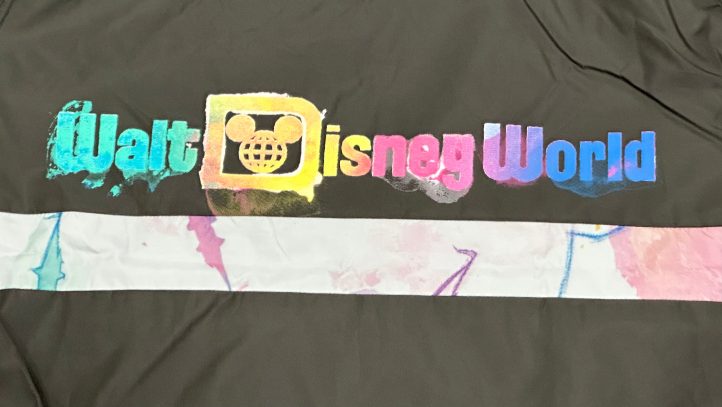 Walt Disney World Tie Dye Castle Windbreaker Jacket Large