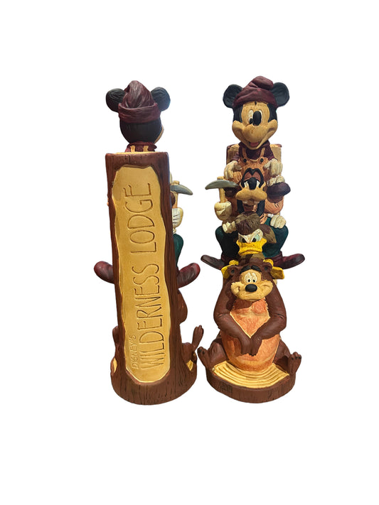 Disney Wilderness Lodge Mickey, Goofy, Donald, Humphrey Carved Totem Figurine