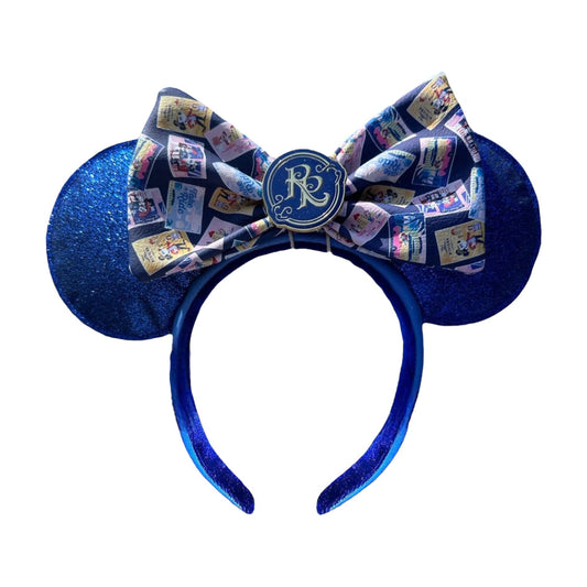 Disney Riviera Resort Minnie Blue Glitter Ear Loungefly Headband