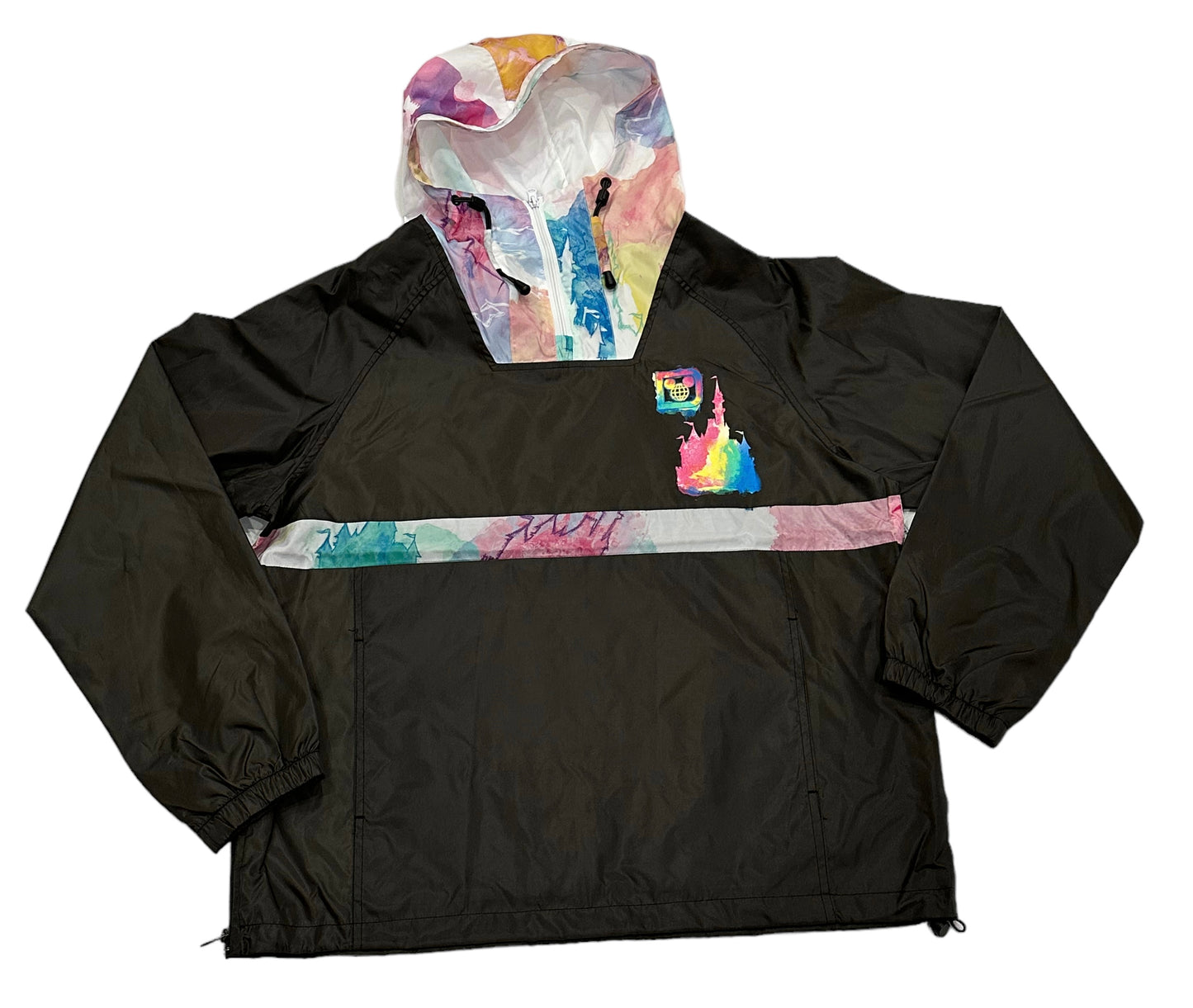 Walt Disney World Tie Dye Castle Windbreaker Jacket Large