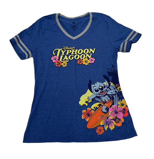 Disney Typhoon Lagoon Stitch Ladies V Neck Shirt