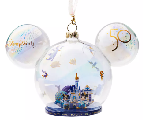 Disney Parks Walt Disney World Icon Glass Christmas Ornament