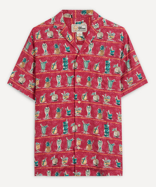 Reyn Spooner Pua Hana Hawaiian Shirt-Tiki Drink Red - World of Treasures