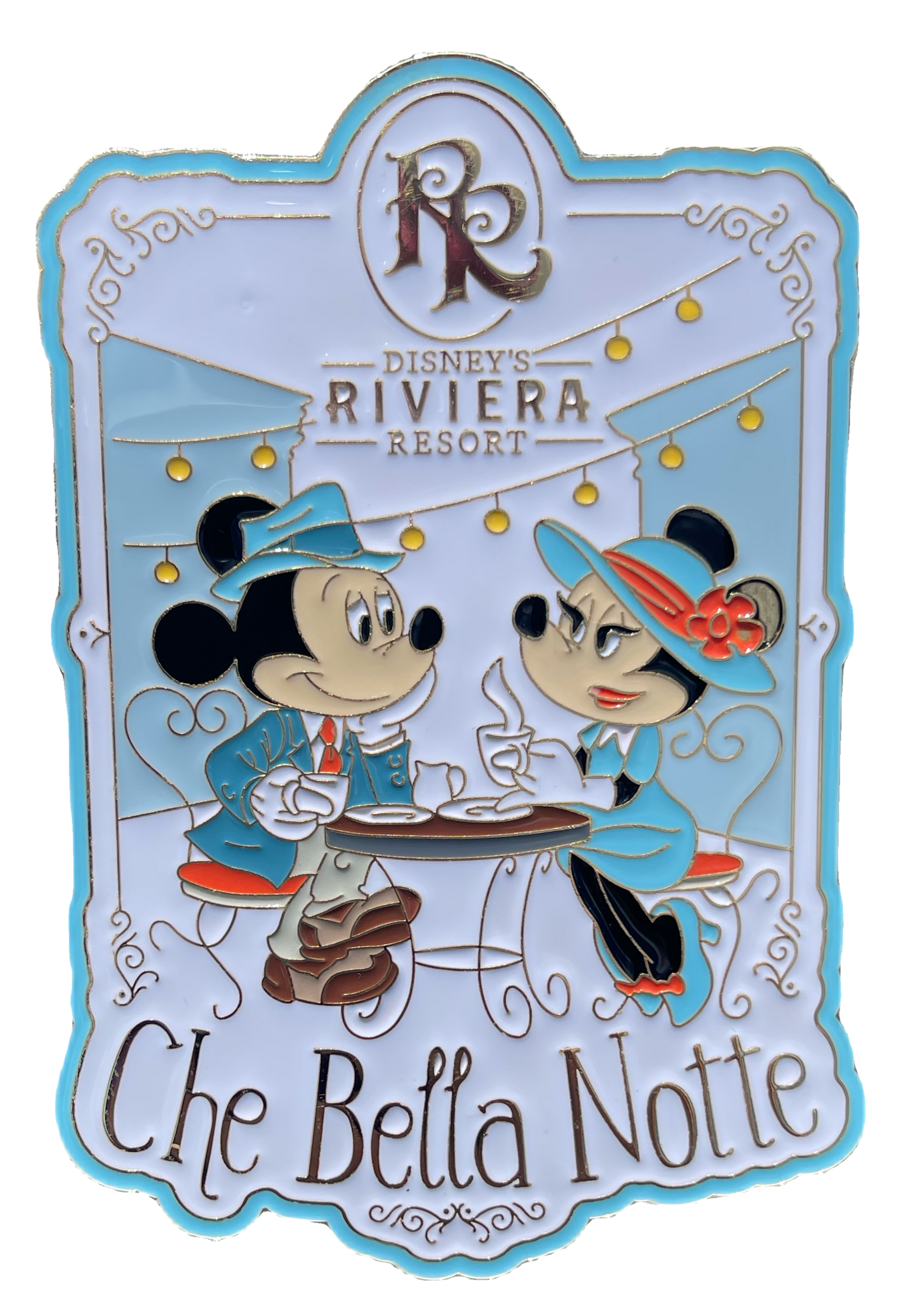 Disney Riviera Resort Mickey and Minnie Che Bella Notte Metal Magnet