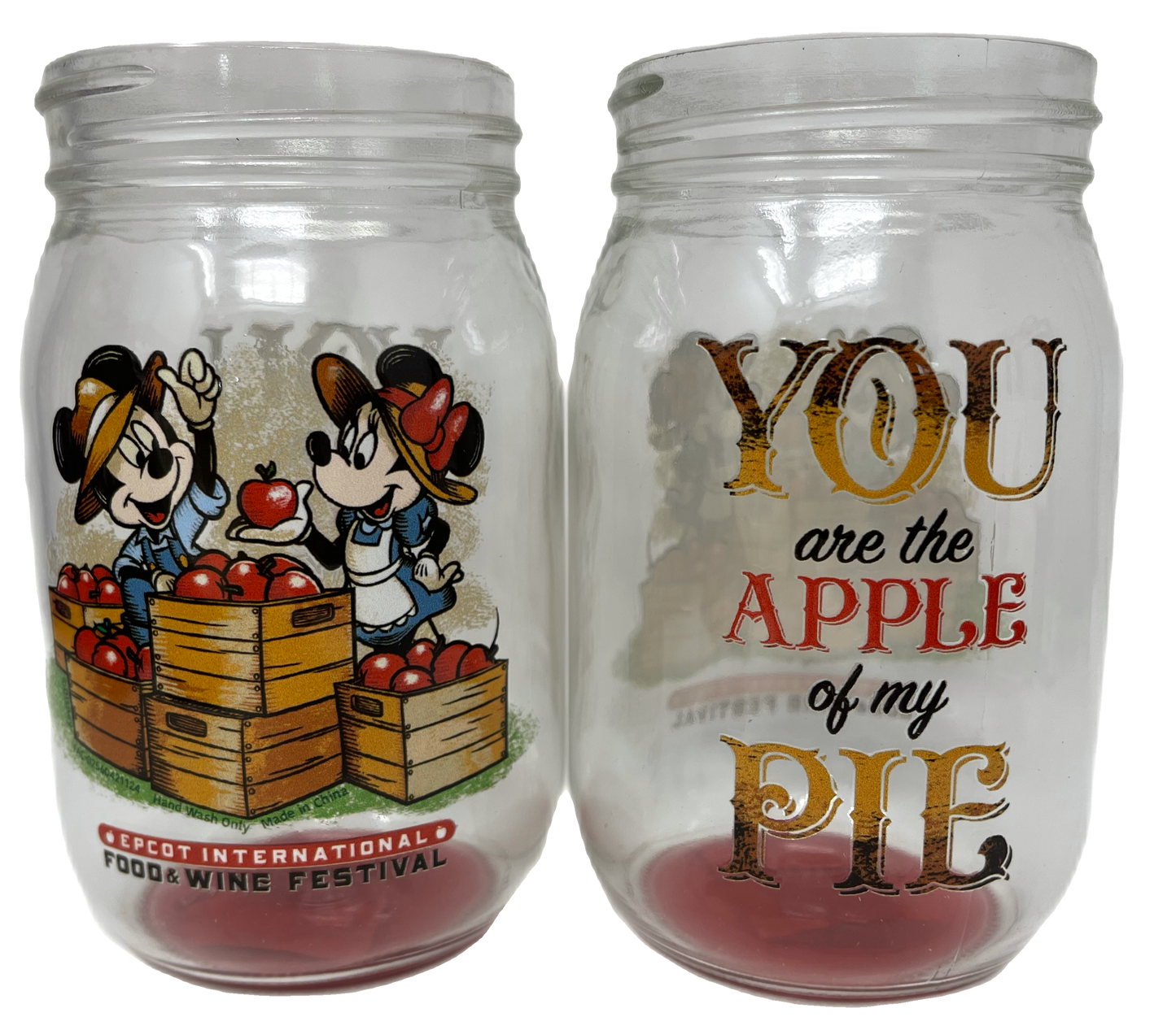 Disney Epcot Food and Wine 2021 Mickey and Minnie Mason Jar