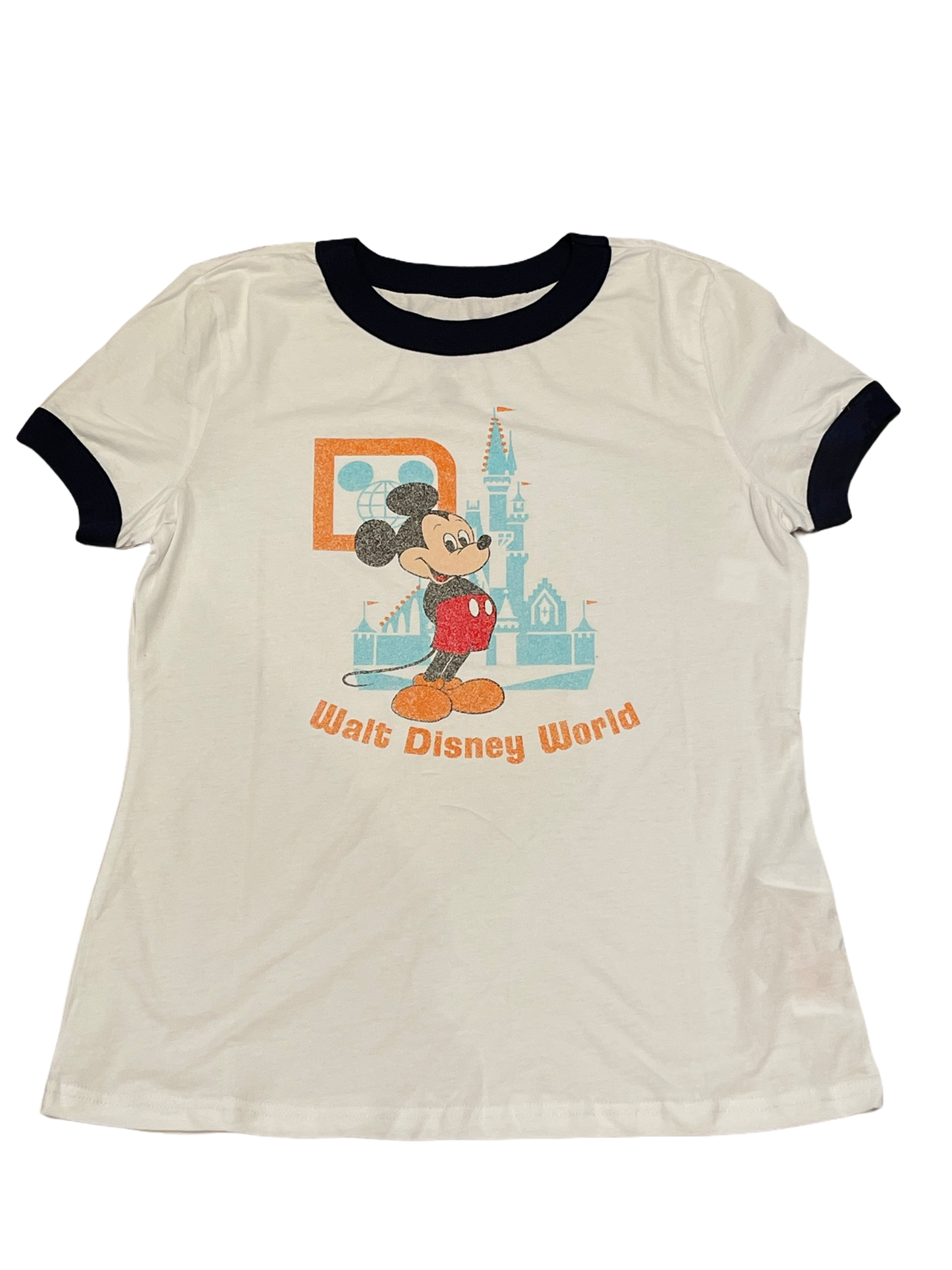 Walt Disney World 50th Anniversary Mickey Castle Ringer Shirt for Women