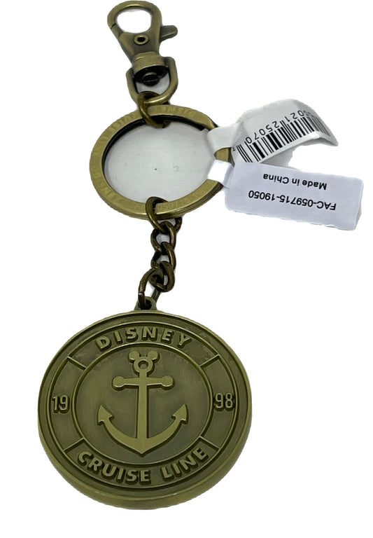 Disney Cruise Line Round Logo Anchor Double Sided Keychain