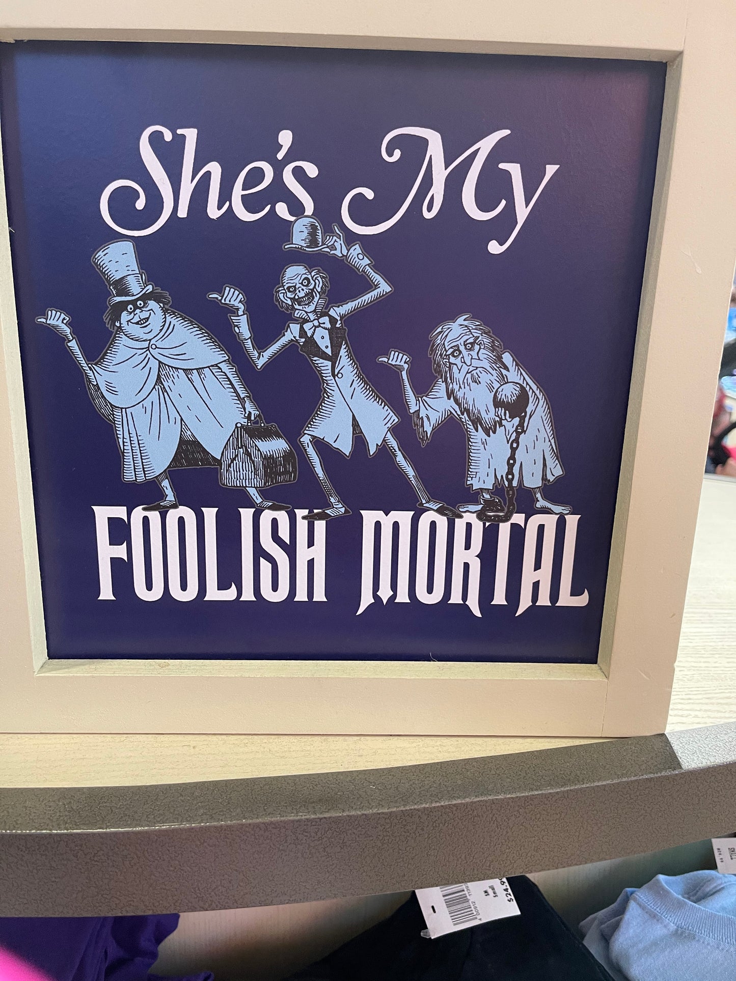 Disney Haunted Mansion He's She's My Foolish Mortal Hitchhiking Ghost Shirt