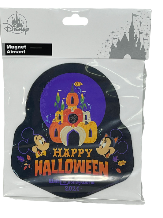 Disney Happy Halloween Mickey, Minnie, Pumpkin Castle Magnet