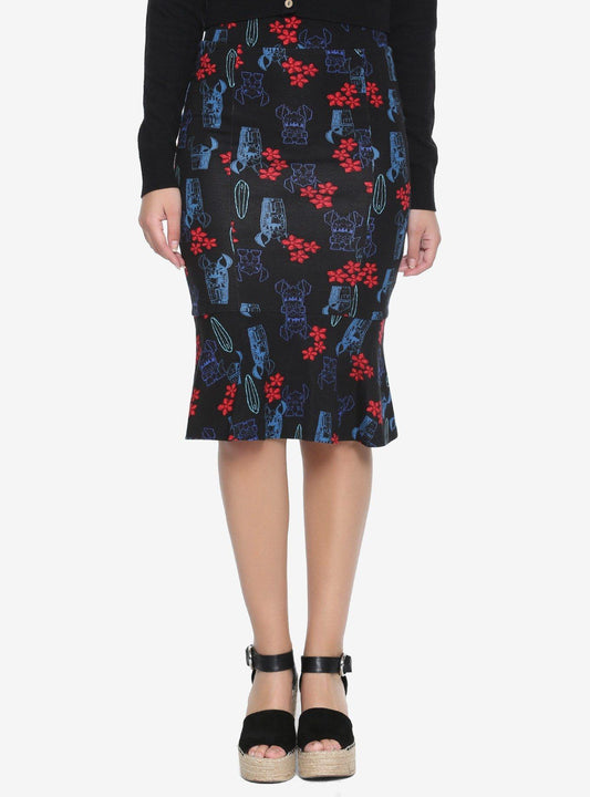 DISNEY LILO & STITCH HIGH-WAISTED WIGGLE SKIRT - World of Treasures