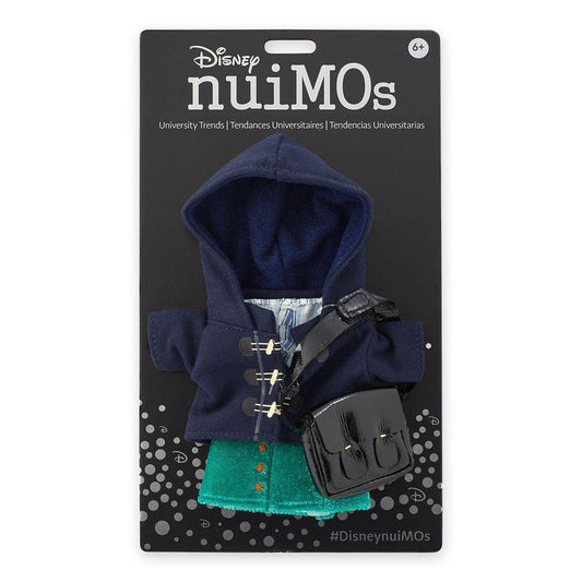 Disney nuiMOs Outfit – Duffle Jacket and Striped Shirt with Green Skirt and Black Purse - World of Treasures