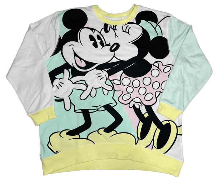 Disney Mickey and Minnie Mouse Pastel Pullover Top for Women