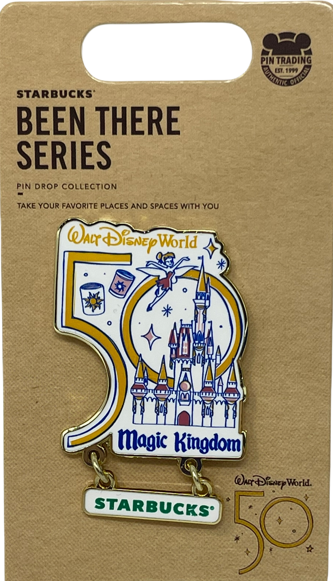 Walt Disney World 50th Anniversary Magic Kingdom Starbucks Pin