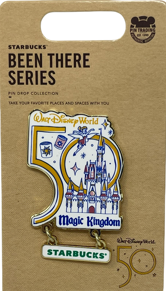 Walt Disney World 50th Anniversary Magic Kingdom Starbucks Pin