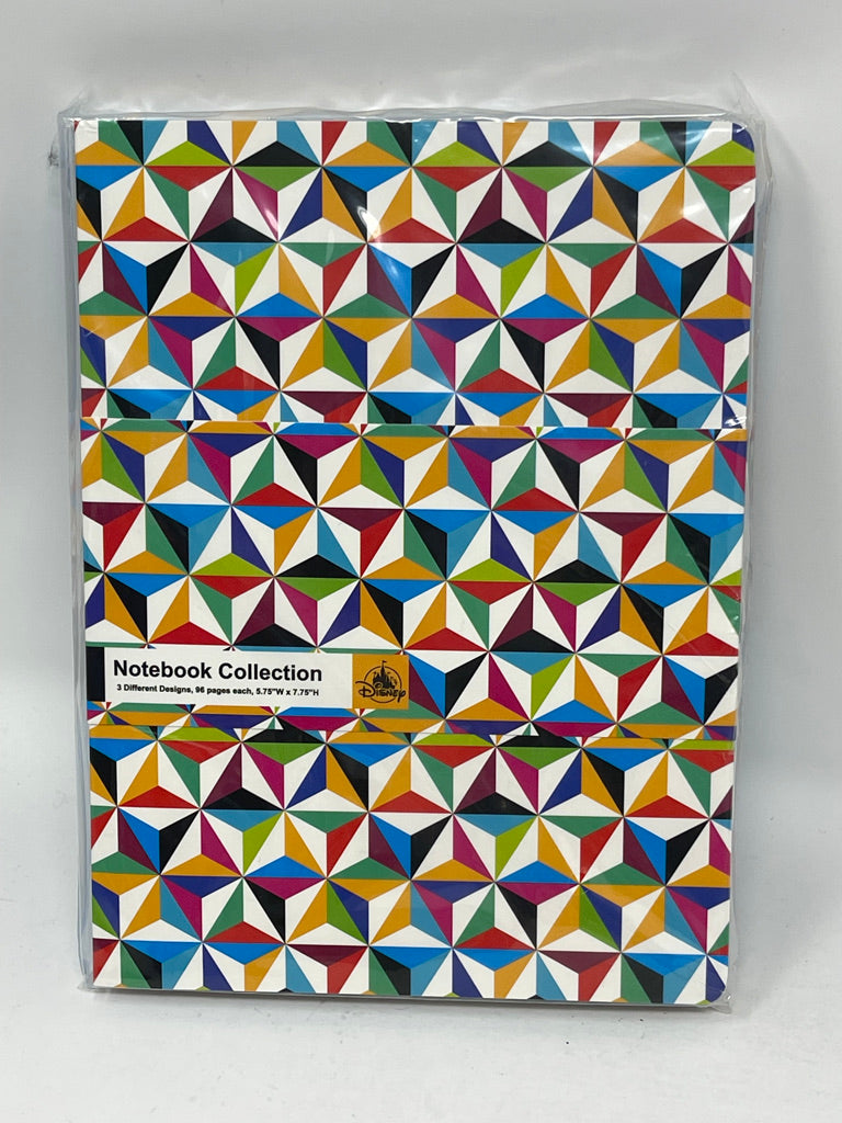 Disney Epcot Colorful Spaceship Earth Set of 3 Notebooks