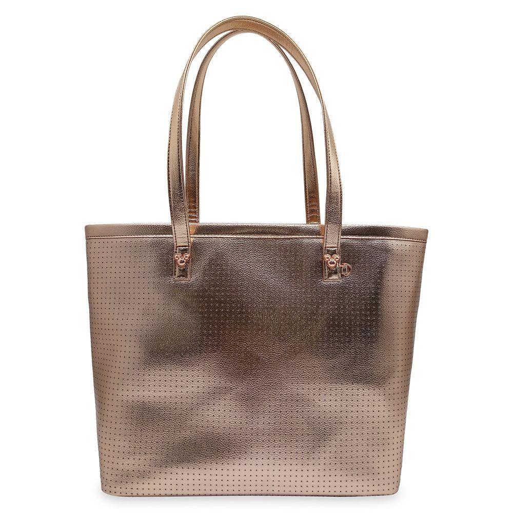 Disney Rose Gold Mickey Mouse Icon Flair Tote Bag - World of Treasures