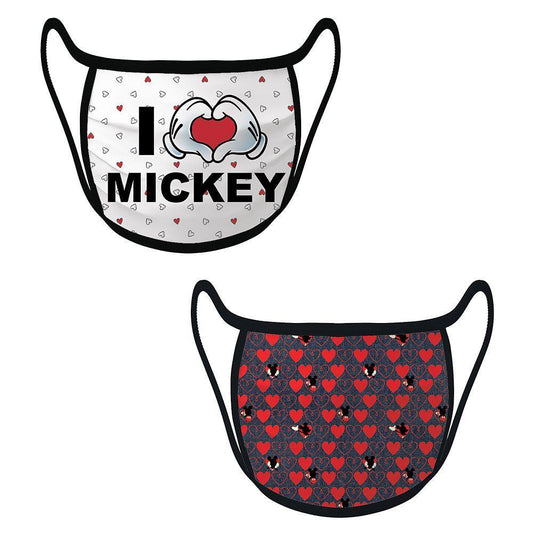 Disney Mickey Mouse Hearts Cloth Face Masks 2-Pack – Limited Release - World of Treasures