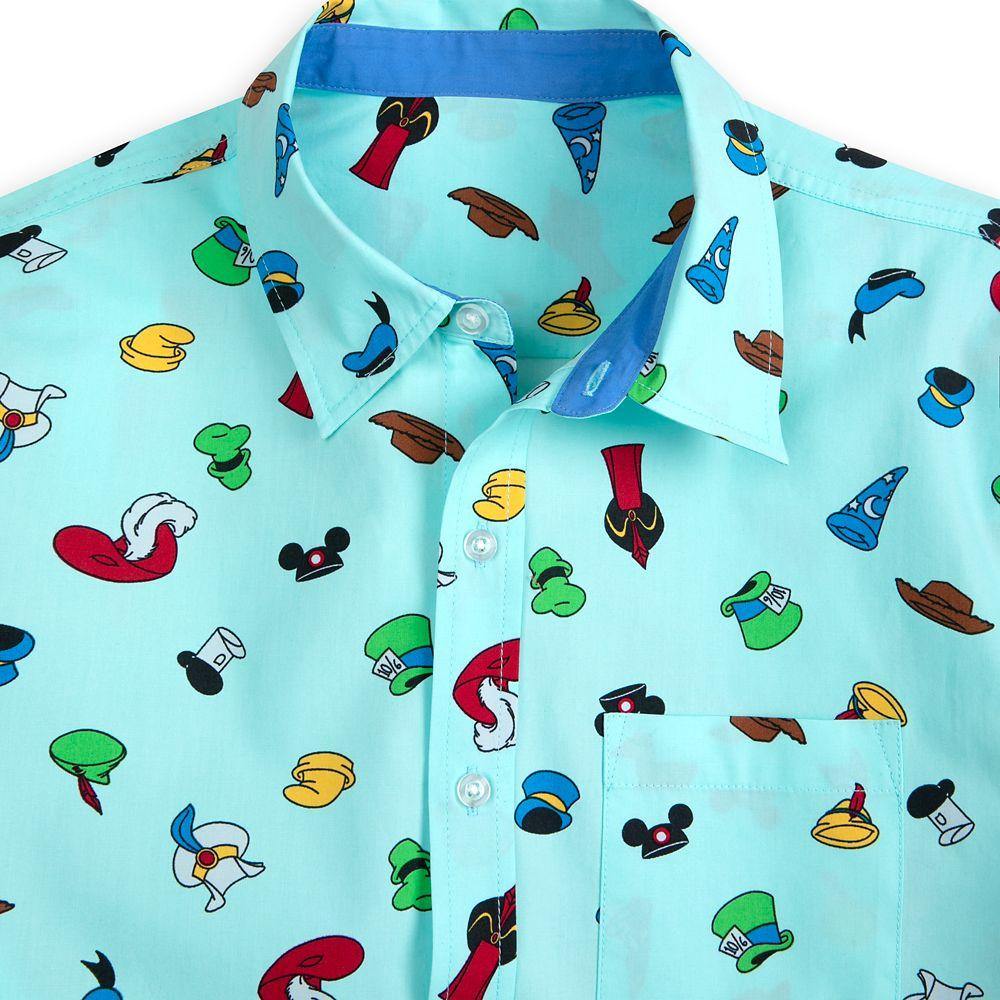 Disney Character Hats Woven Shirt for Men - World of Treasures