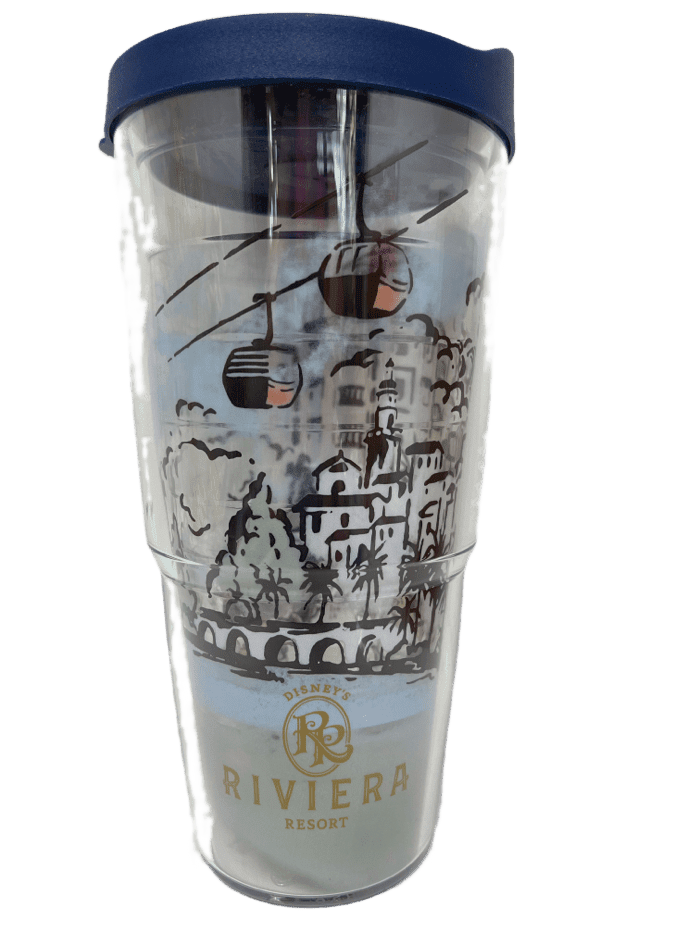 Disney Riviera Resort Mickey and Minnie Skyliner Tervis 24oz Tumbler Cup with Li