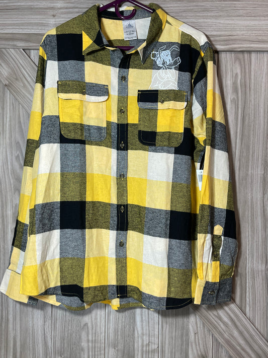 Disney Pluto Plaid Flannel Shirt for Adults