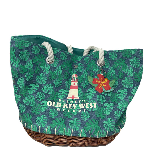 Disney Key West Resort Canvas and Wicker Tote Bag
