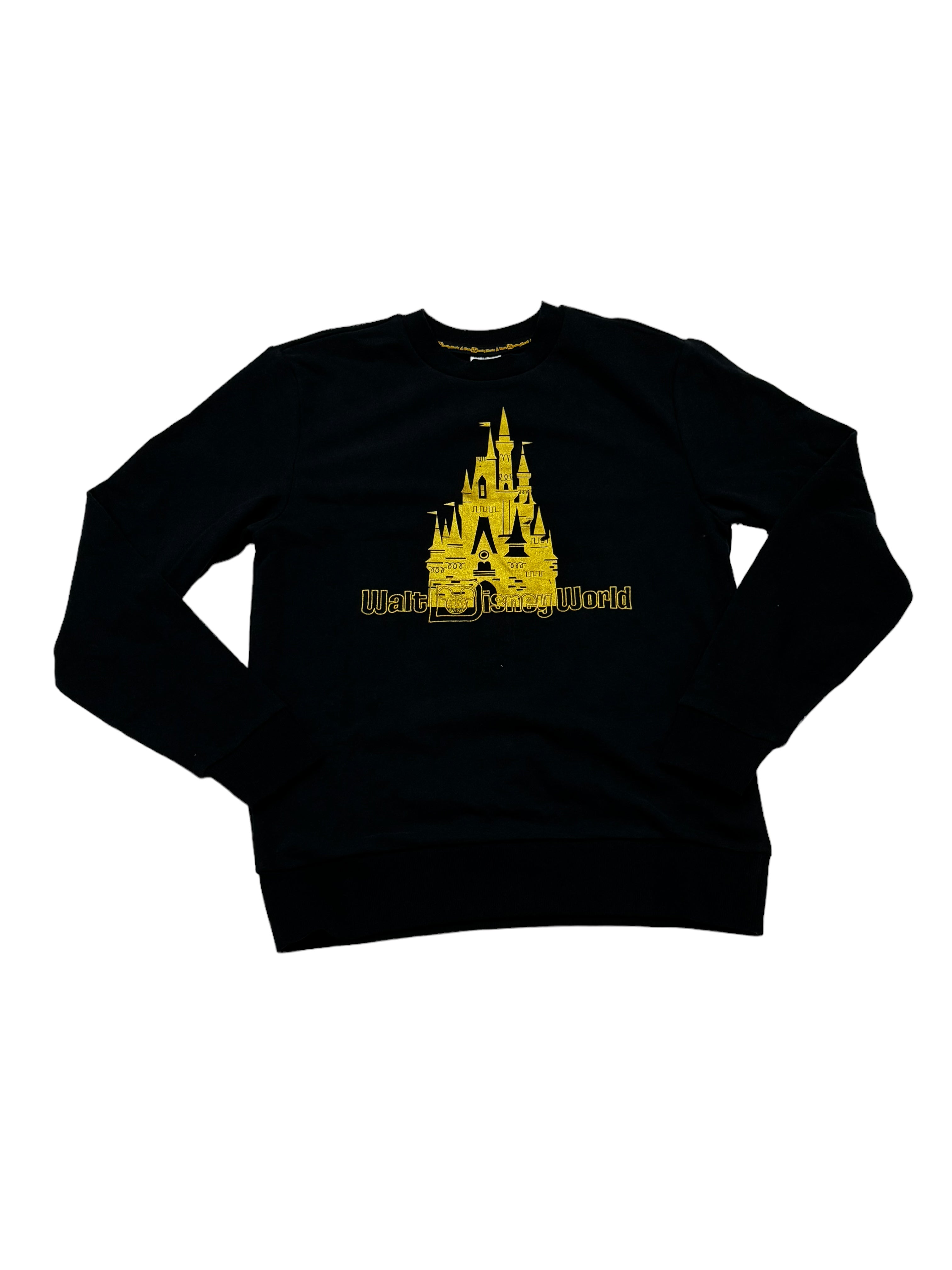 Walt Disney World Gold Castle Black Pullover Sweatshirt World of Treasures