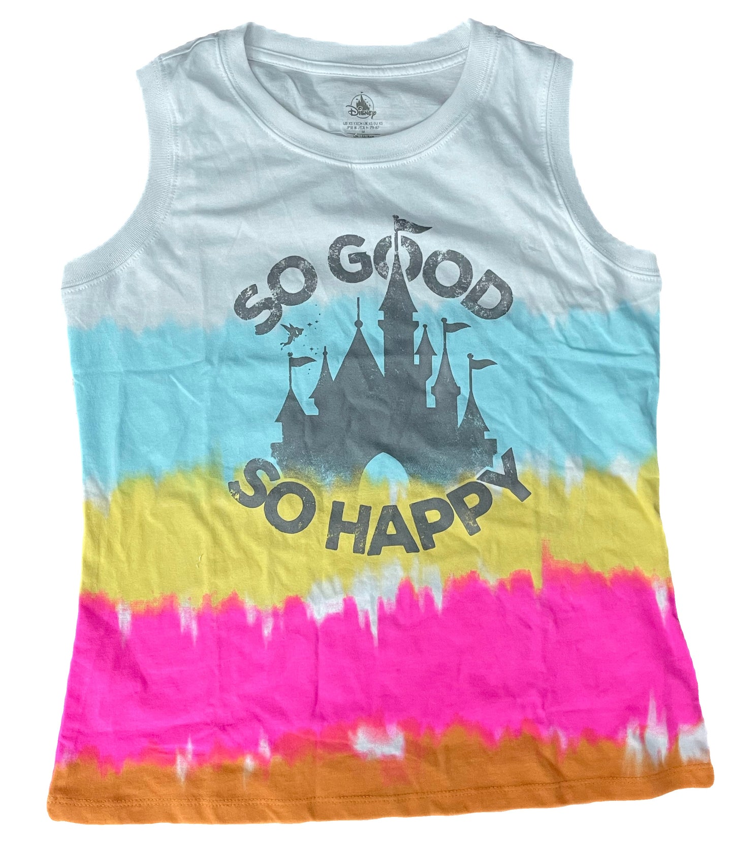 Disney So Good So Happy Castle Tie Dye Tank Shirt for Women