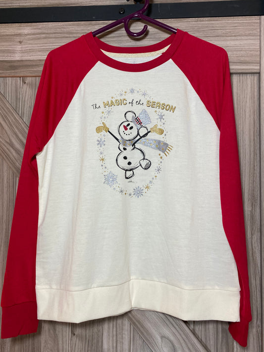 Disney Mickey Mouse Christmas Silver and Gold Raglan T-Shirt for Women