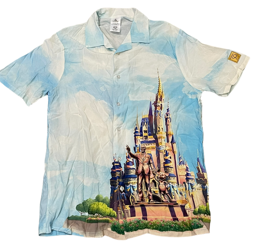 Walt Disney World 50th Anniversary Castle Button Woven Shirt