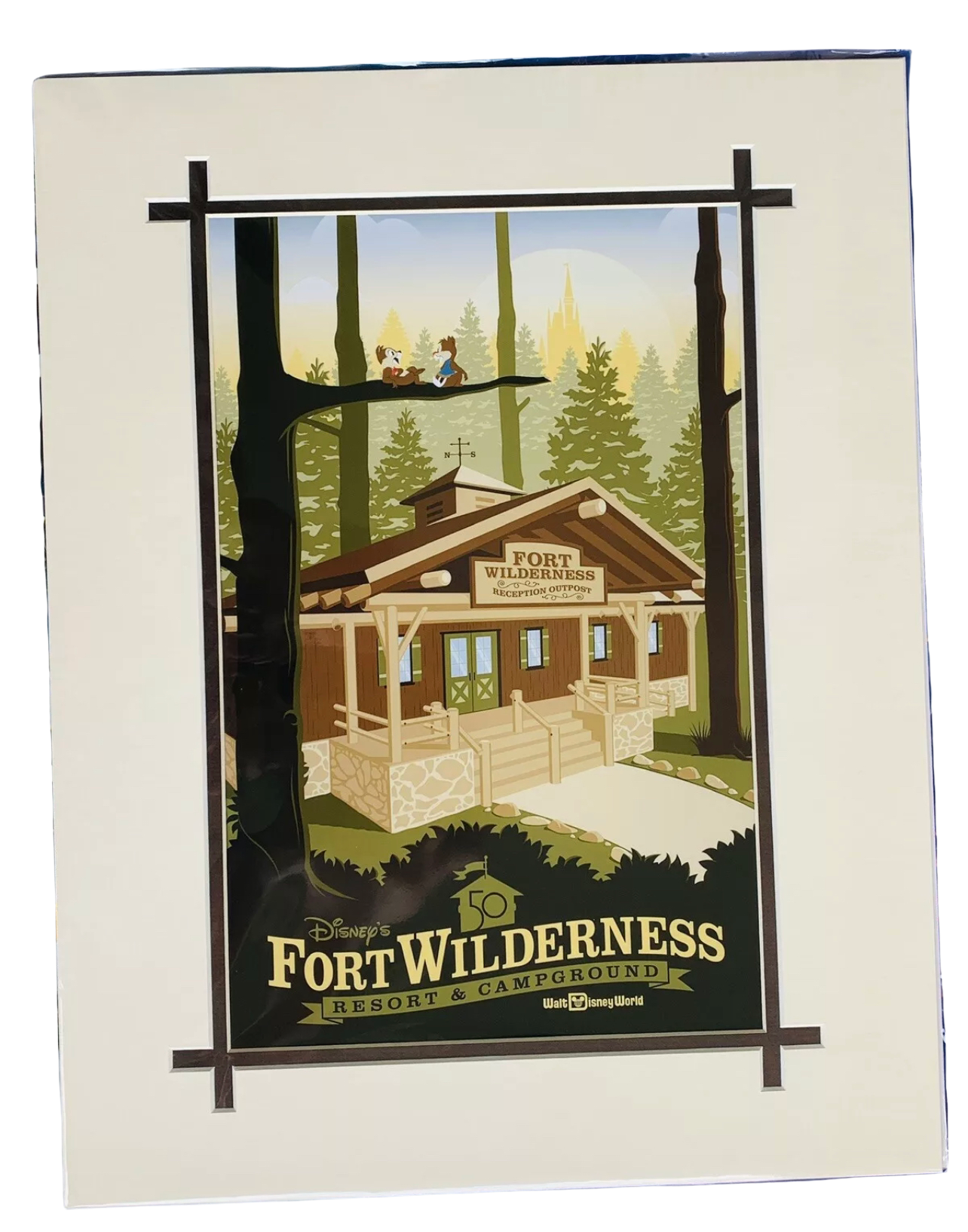 Disney Fort Wilderness 50th Anniversary 14”x18” Matted Print