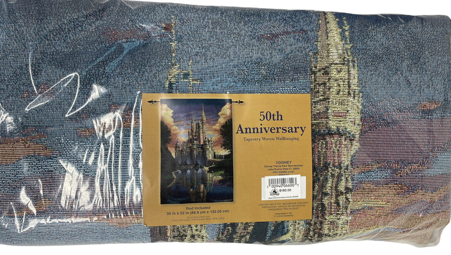 Walt Disney World 50th Anniversary Magical Reflection Tapestry Woven Wall Hangin