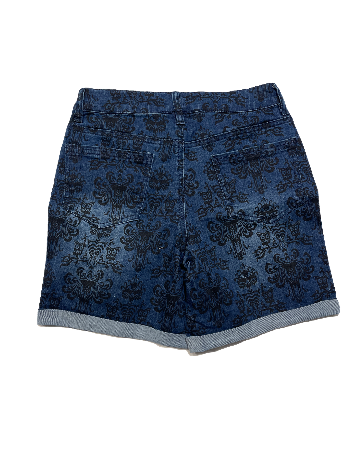 Disney Haunted Mansion Hitchhiking Ghosts Wallpaper Denim Shorts for Women