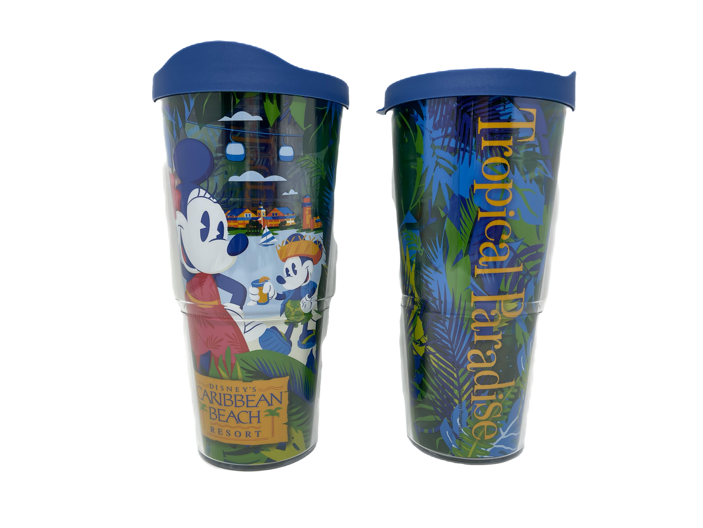 Disney Caribbean Beach Resort Mickey and Minnie Tervis Tumbler Cup with Lid