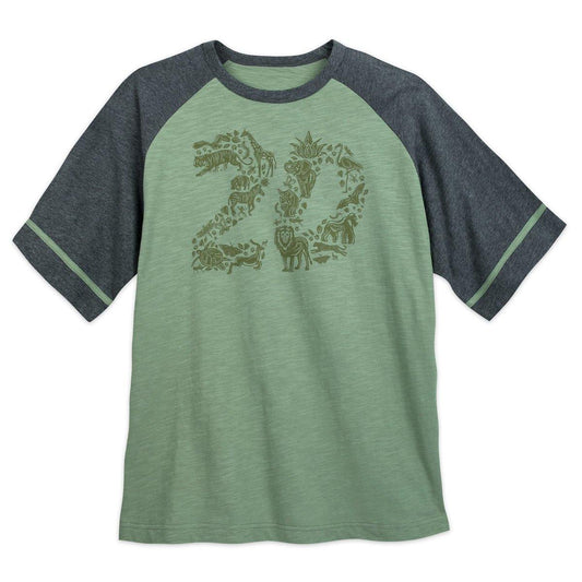 Disney Adult Shirt - Animal Kingdom 20th Anniversary - Green Raglan - World of Treasures