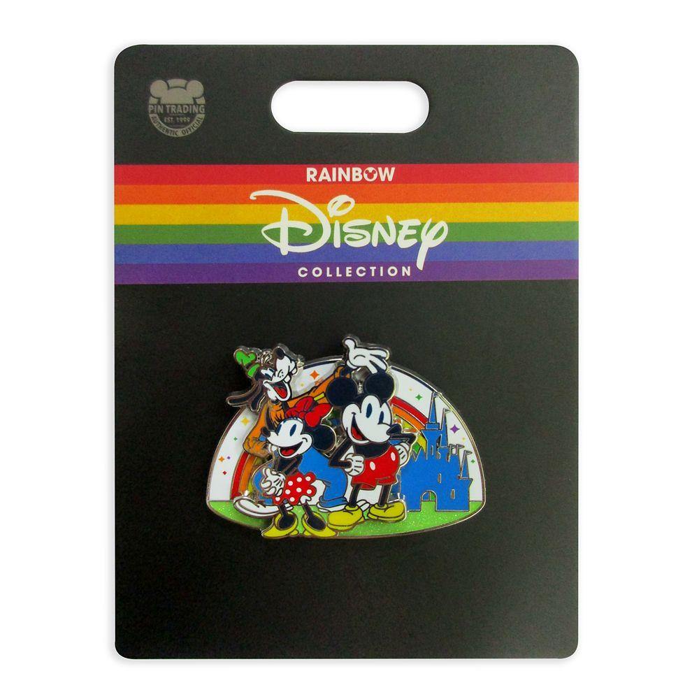 Disney Rainbow Collection Mickey, Minnie, Goofy and Castle Pin - World of Treasures