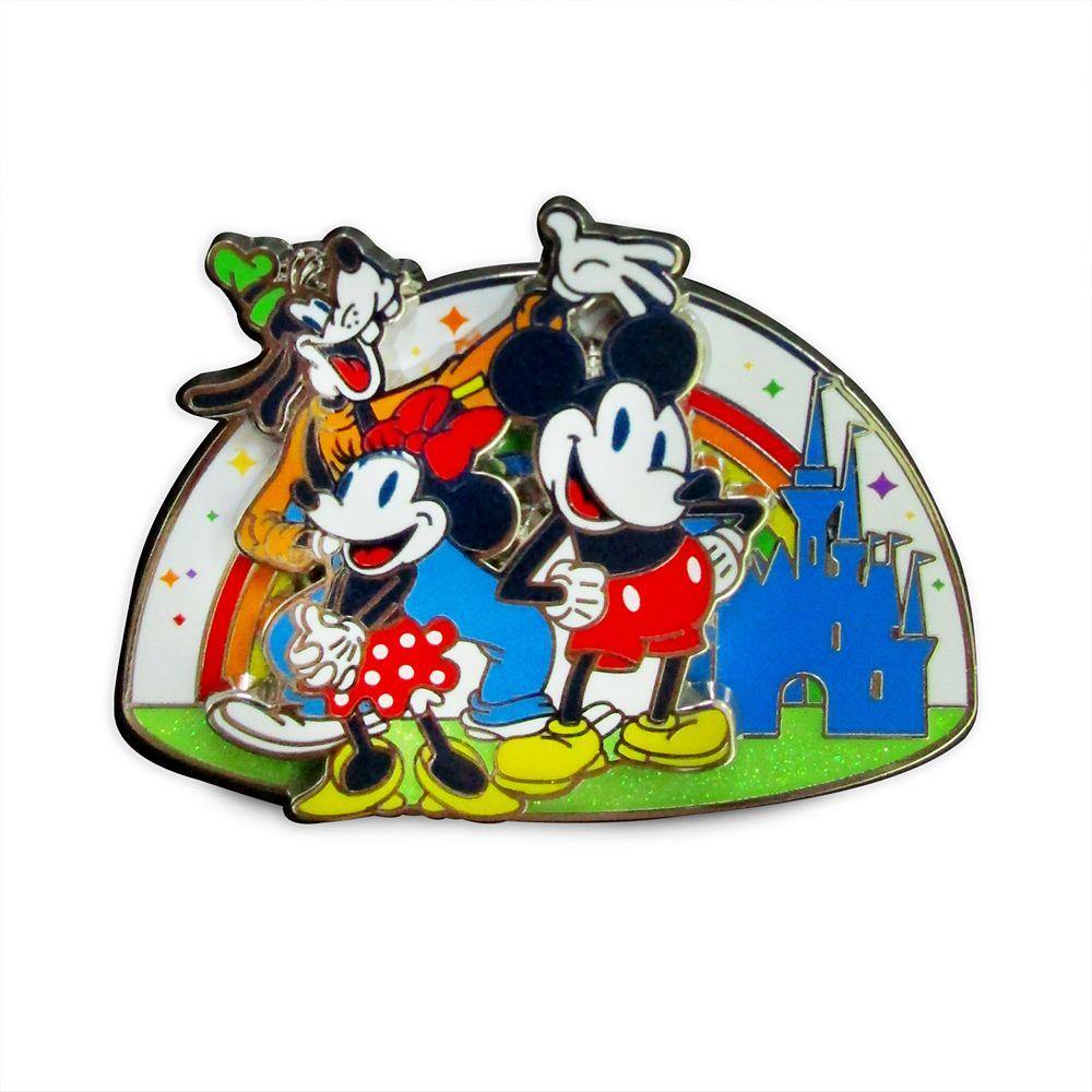 Disney Rainbow Collection Mickey, Minnie, Goofy and Castle Pin - World of Treasures