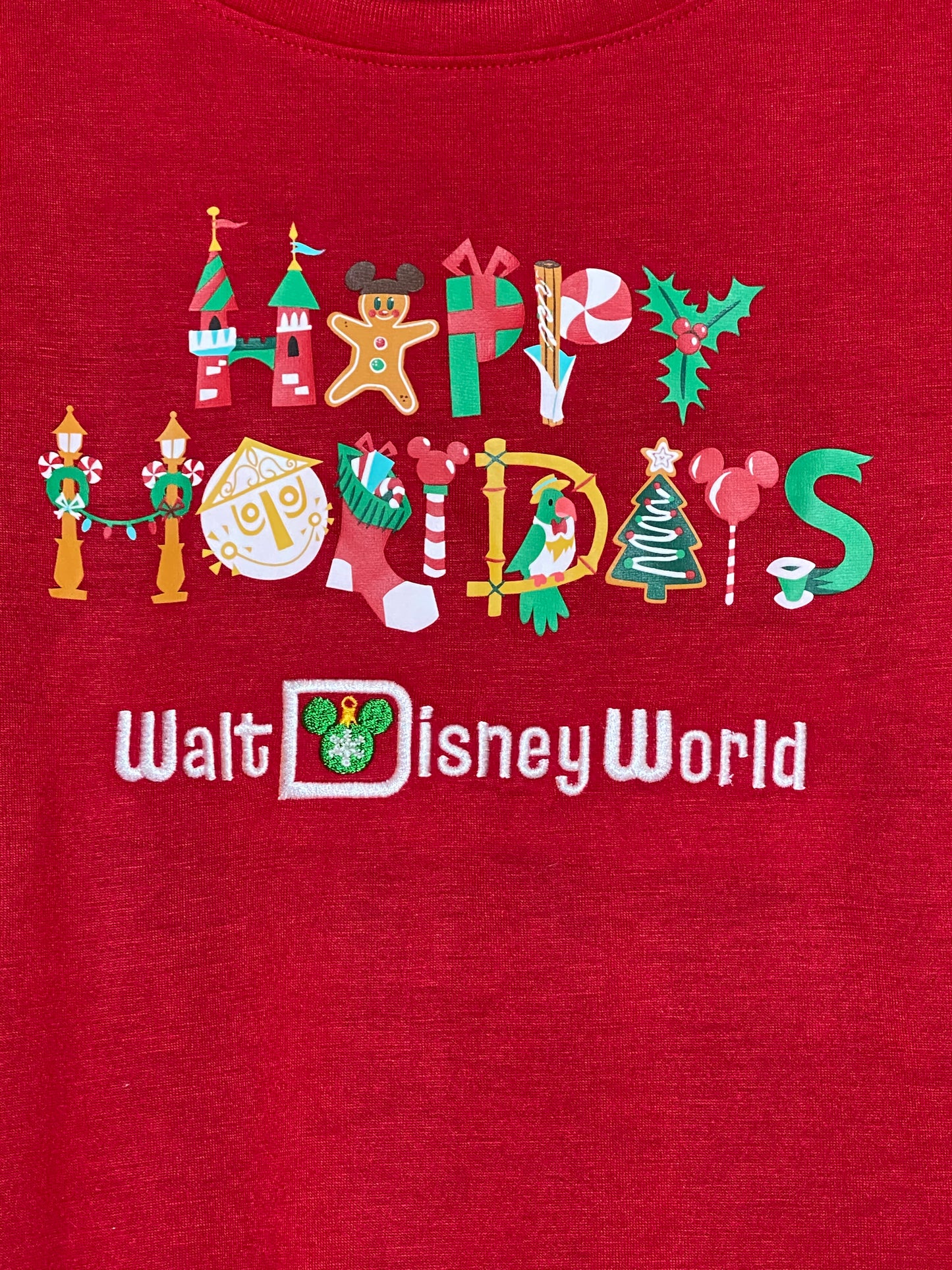 Walt Disney World Happy Holidays Snack Magic Kingdom Icon Ladies Shirt