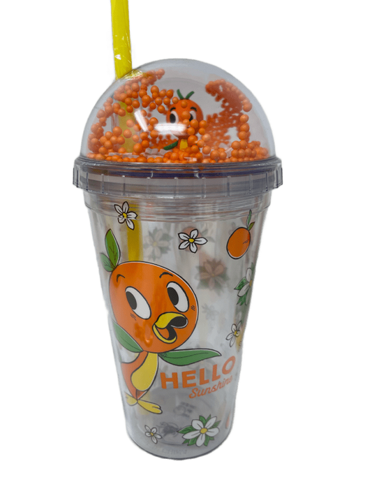 Disney Epcot 2021 Flower and Garden Festival Orange Bird Tumbler Cup With Straw