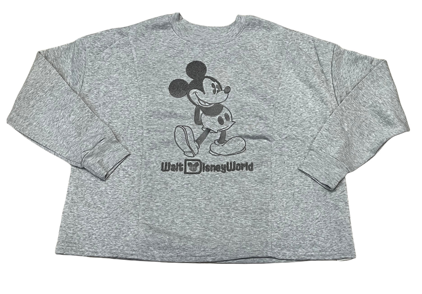 Walt Disney World Mickey Quilted Pullover-Grey XS