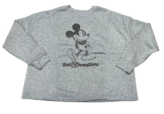 Walt Disney World Mickey Quilted Pullover-Grey XS