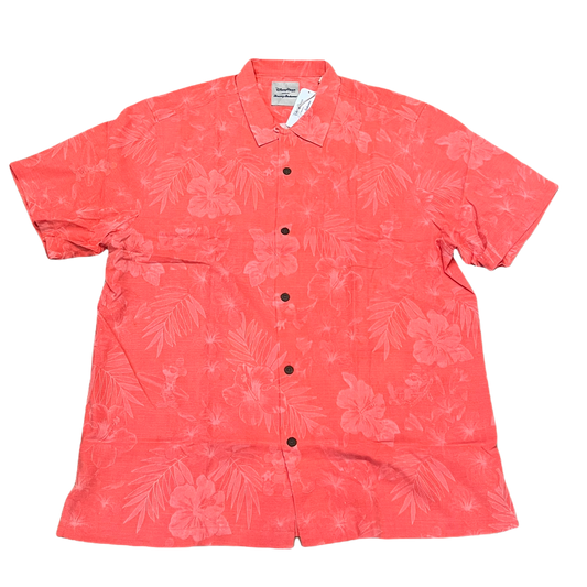 Disney Tommy Bahama Mickey Silk Shirt-Jacquad Dubarry Coral XL