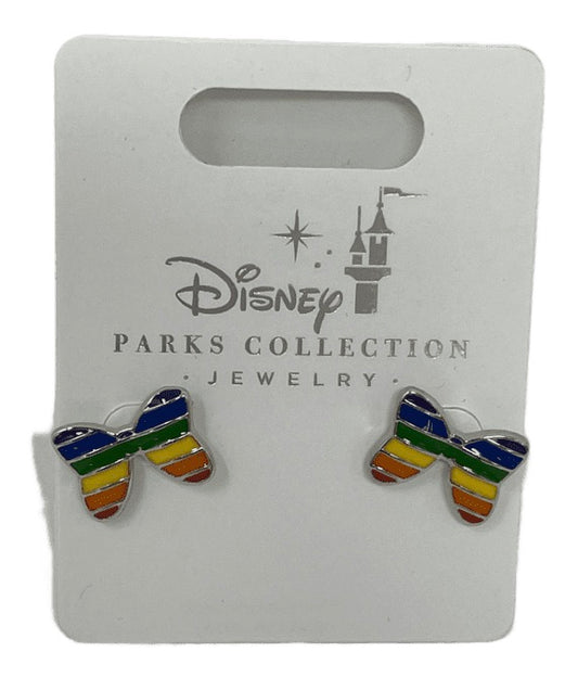 Disney Parks Collection Minnie Mouse Rainbow Bow Earrings